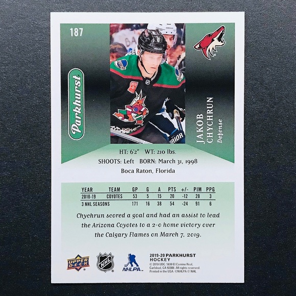 Jakob Chychrun - 2019-20 Parkhurst #187 - Picture 2 of 2